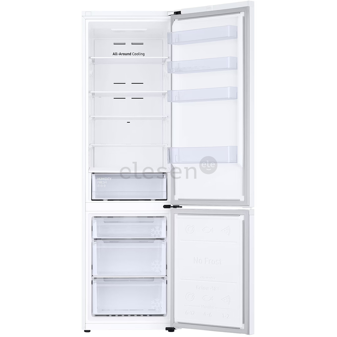 Samsung, NoFrost, 390 L, aukštis 203 cm, baltas - Šaldytuvas