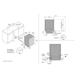 Asko, 14 place settings - Built-in dishwasher