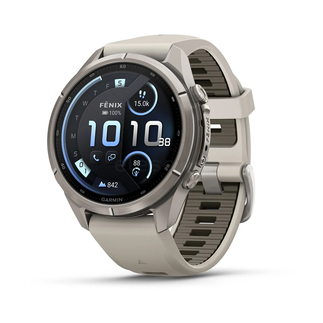 Garmin Fenix 9 Pro, 43 mm, inReach, titanium, fog grey / dark sandstone - Sports watch