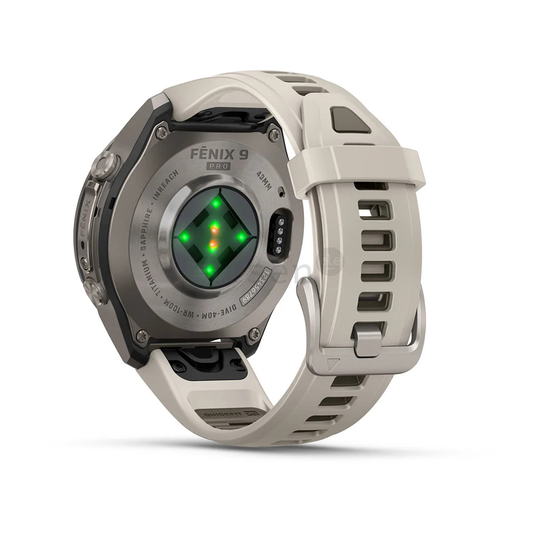 Garmin Fenix 9 Pro, 43 mm, inReach, titanium, fog grey / dark sandstone - Sports watch