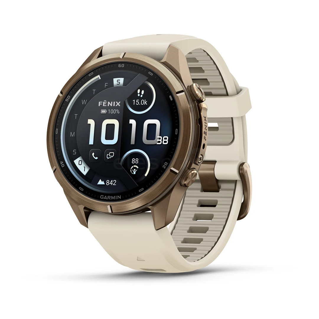 Garmin Fenix 9 Pro, 43 mm, inReach, gold titanium, cream / french grey - Sports watch