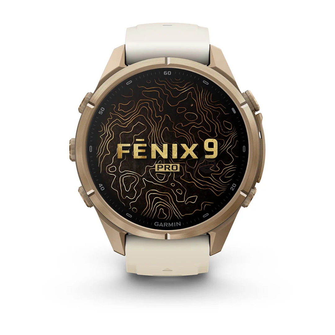 Garmin Fenix 9 Pro, 43 mm, inReach, gold titanium, cream / french grey - Sports watch