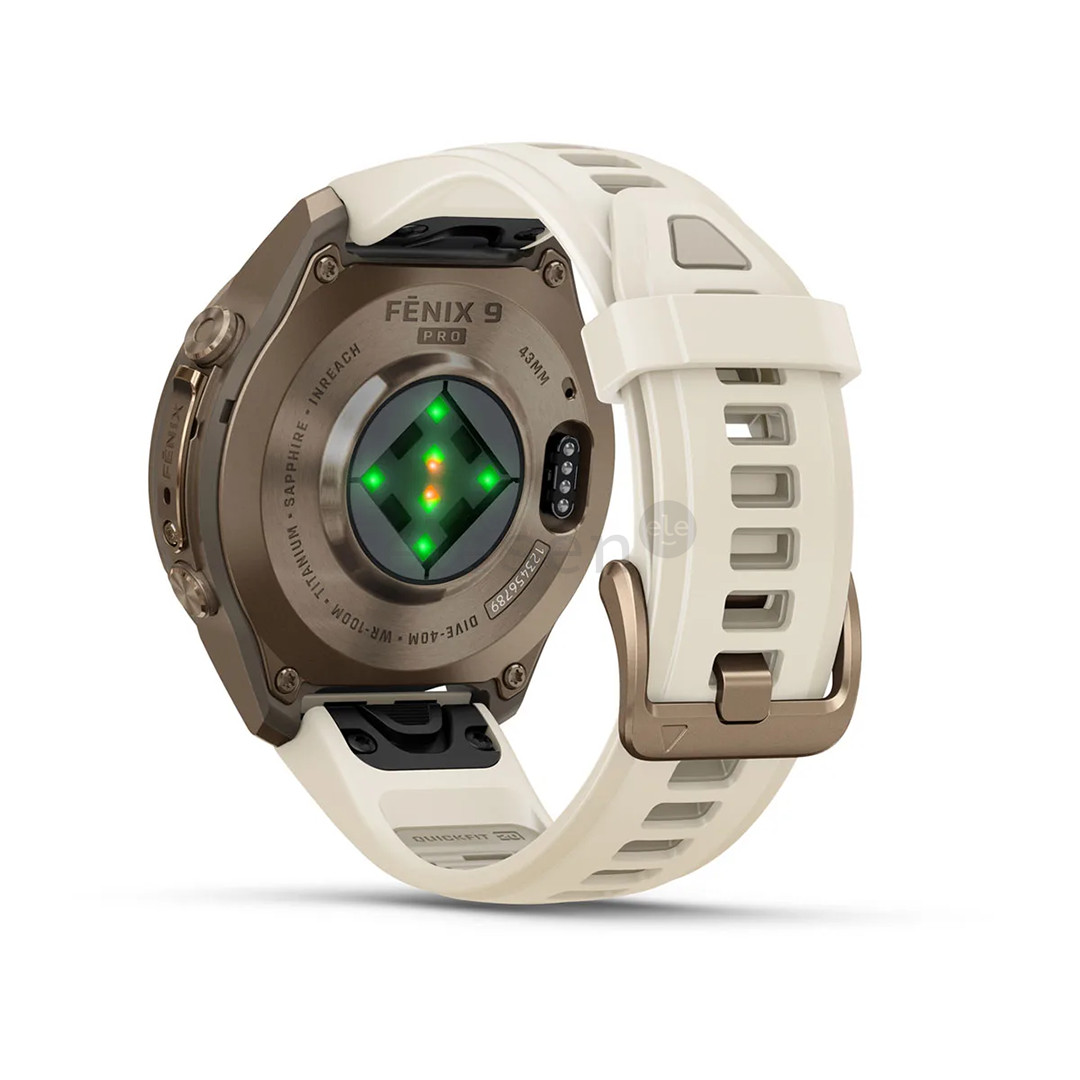 Garmin Fenix 9 Pro, 43 mm, inReach, gold titanium, cream / french grey - Sports watch
