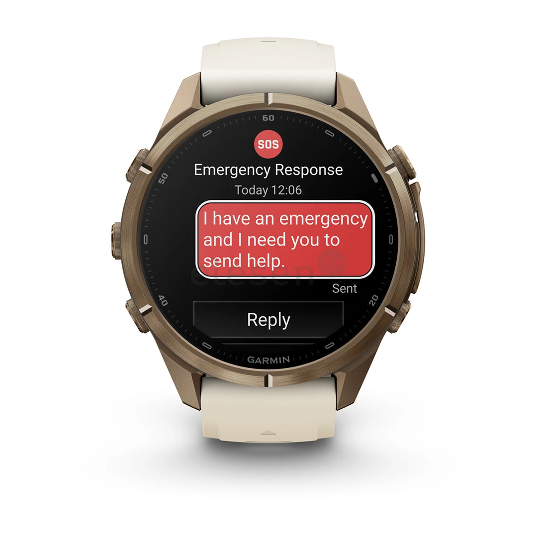 Garmin Fenix 9 Pro, 43 mm, inReach, gold titanium, cream / french grey - Sports watch