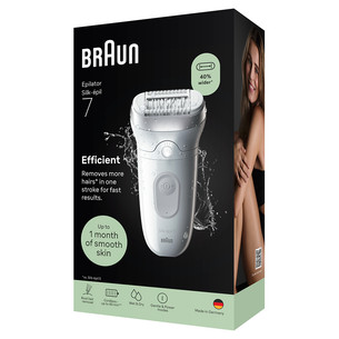 Braun Silk epil 7, Wet & Dry, baltas/pilkas - Epiliatorius