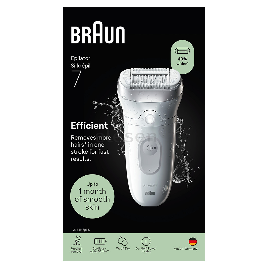 Braun Silk epil 7, Wet & Dry, baltas/pilkas - Epiliatorius