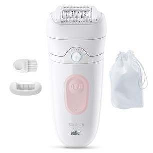 Braun Silk epil 5, Wet & Dry, baltas/rožinis - Epiliatorius SE5011.NEW