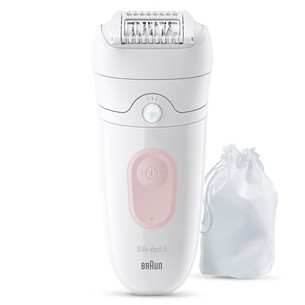 Braun Silk epil 5, Wet & Dry, baltas/rožinis - Epiliatorius