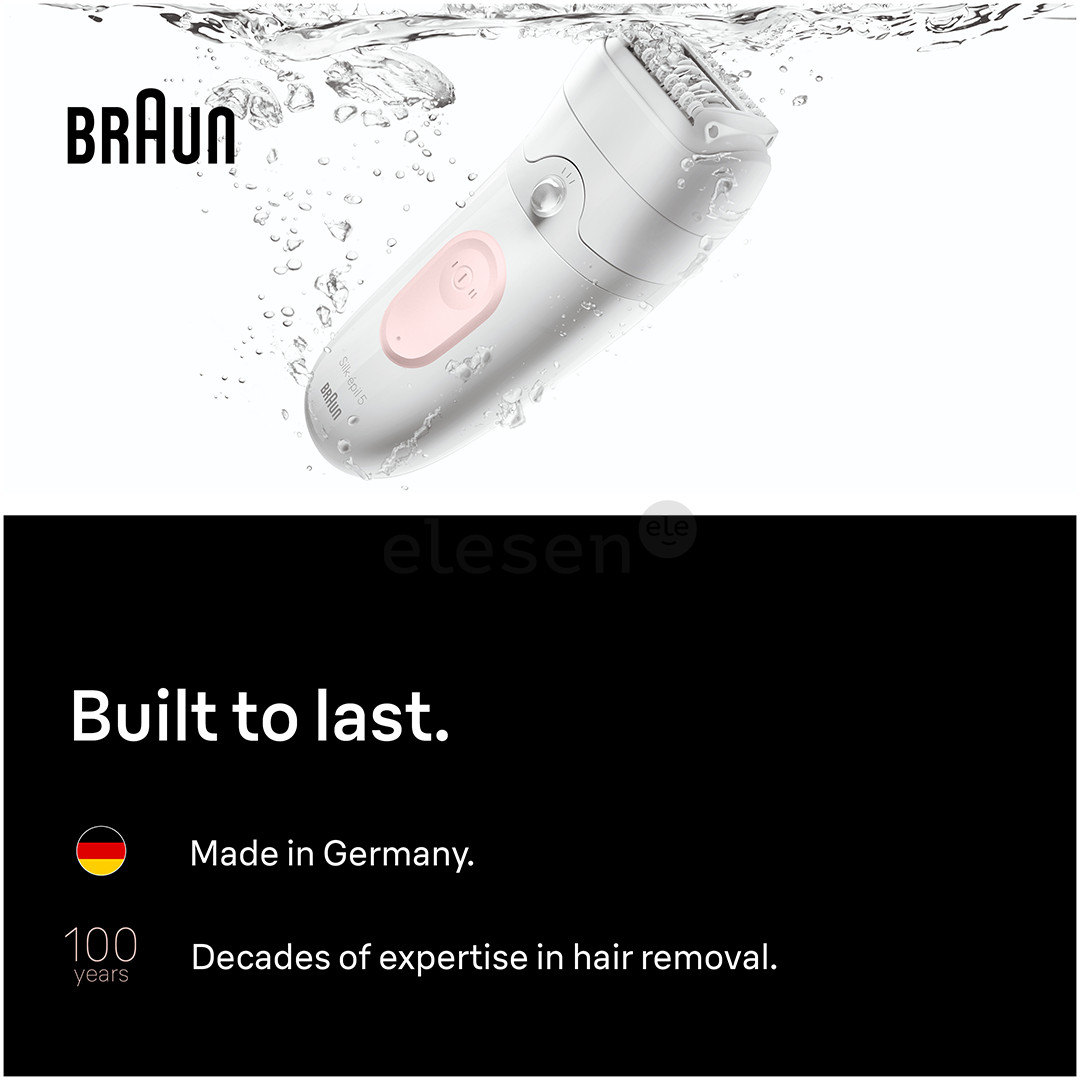 Braun Silk epil 5, Wet & Dry, baltas/rožinis - Epiliatorius