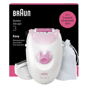 Braun Silk epil 3, baltas/rožinis - Epiliatorius