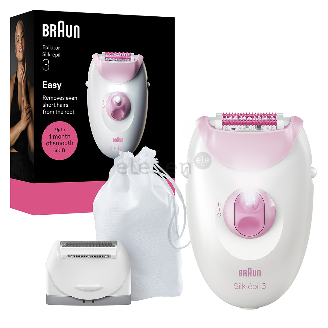 Braun Silk epil 3, baltas/rožinis - Epiliatorius