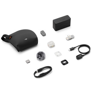 DJI Mic Mini 2S (1 TX + 1 Mobile RX + Charging Case), baltas - Belaidis mikrofonas