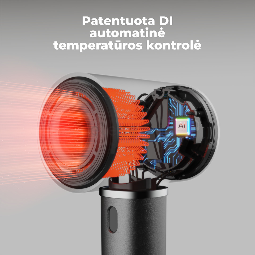 Aeno HD5G AI ProDryer, 1500 W, pilkas - Plaukų džiovintuvas