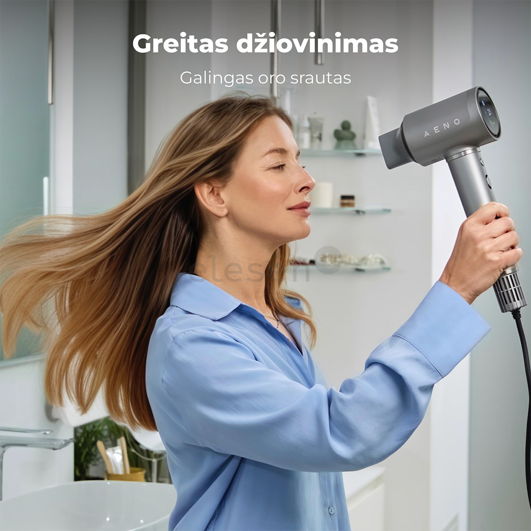 Aeno HD5G AI ProDryer, 1500 W, pilkas - Plaukų džiovintuvas