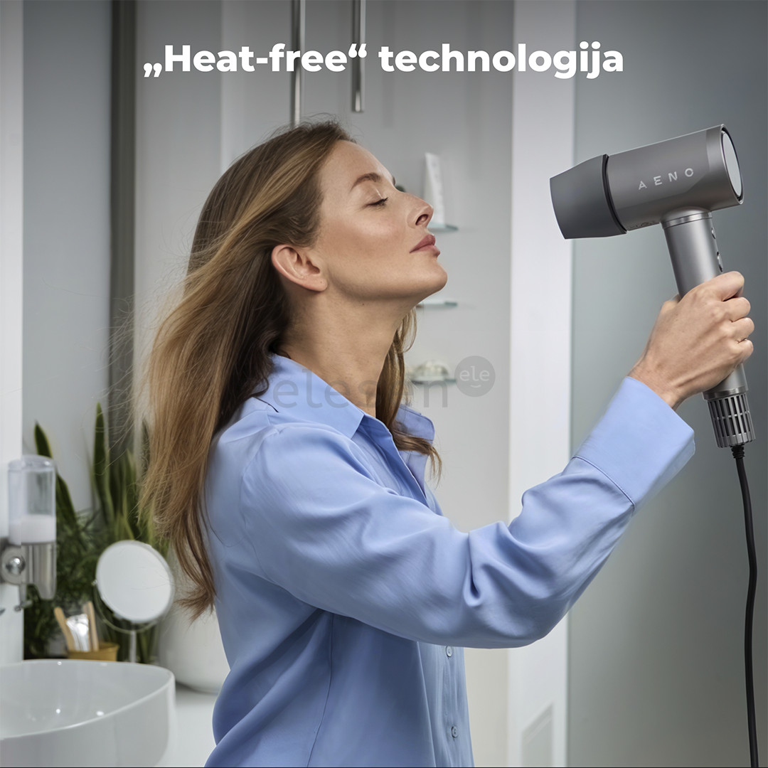 Aeno HD5G AI ProDryer, 1500 W, pilkas - Plaukų džiovintuvas