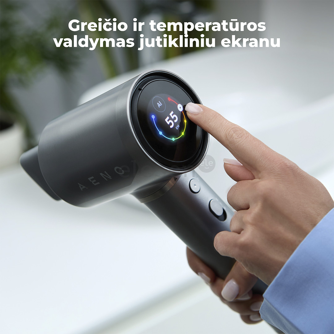 Aeno HD5G AI ProDryer, 1500 W, pilkas - Plaukų džiovintuvas