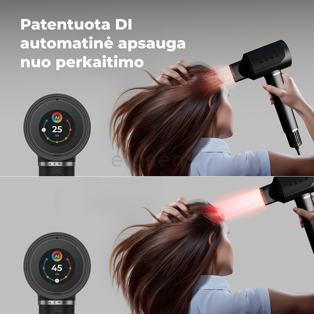 Aeno HD5B AI ProDryer, 1500 W, black - Hair dryer