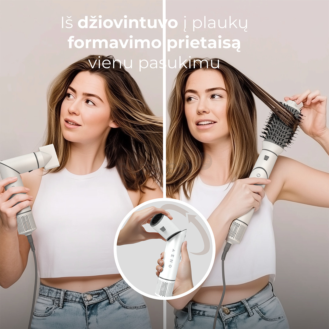 Aeno HS1, 1200 W, white - Hair styler & dryer