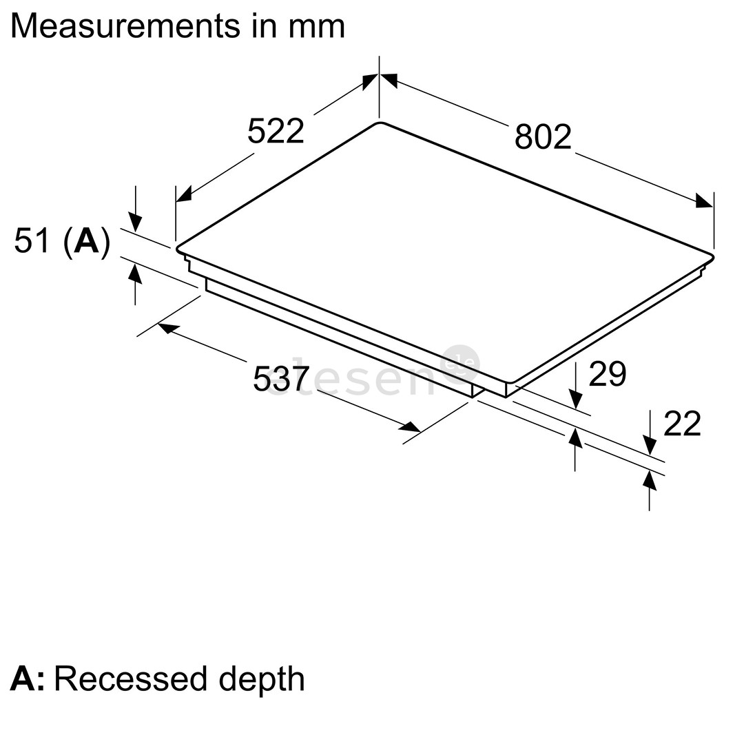 Bosch, Series 6, frameless, width 80.2 cm, black - Built-in induction hob