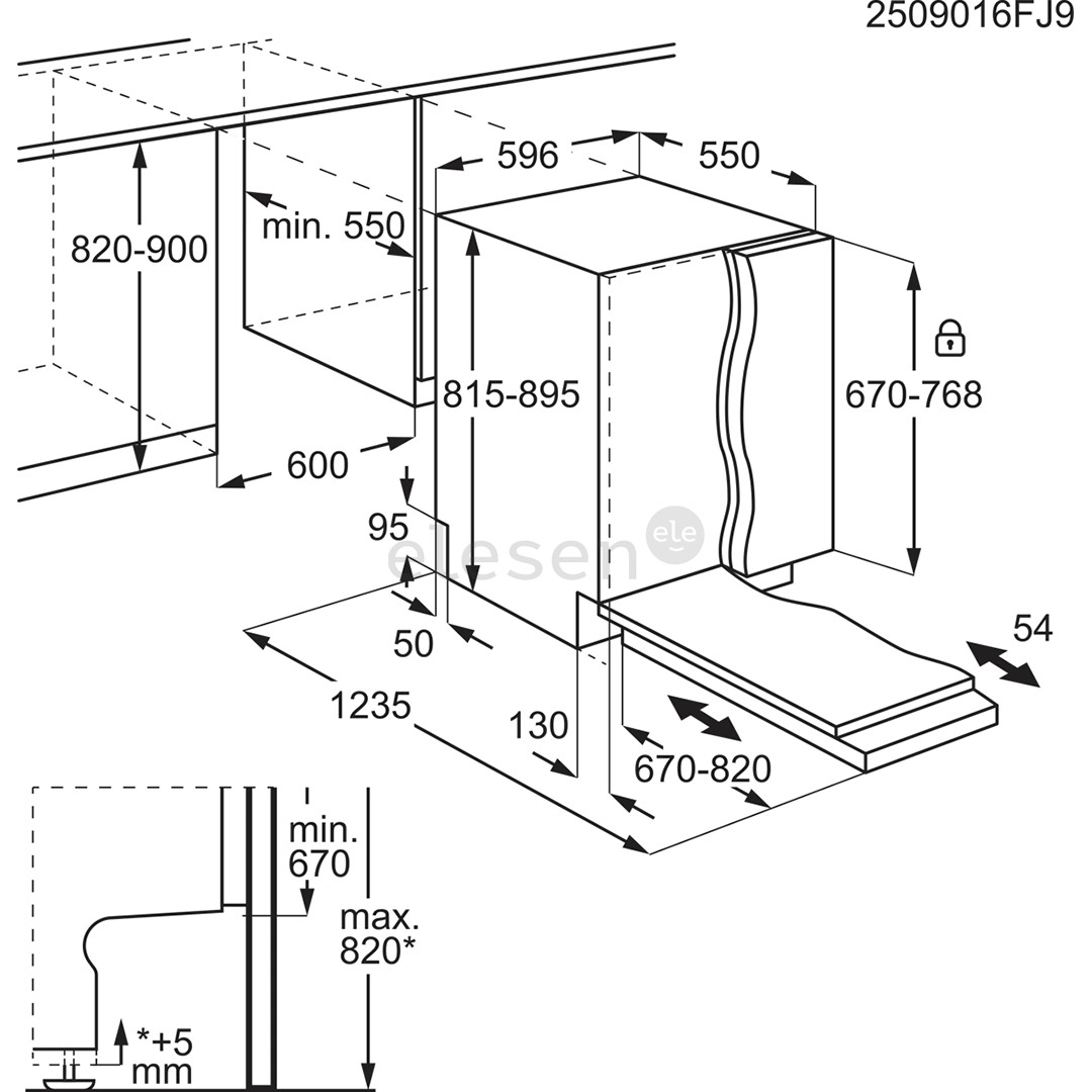 AEG 7000 Series, 14 komplektų talpa - Įmontuojama indaplovė