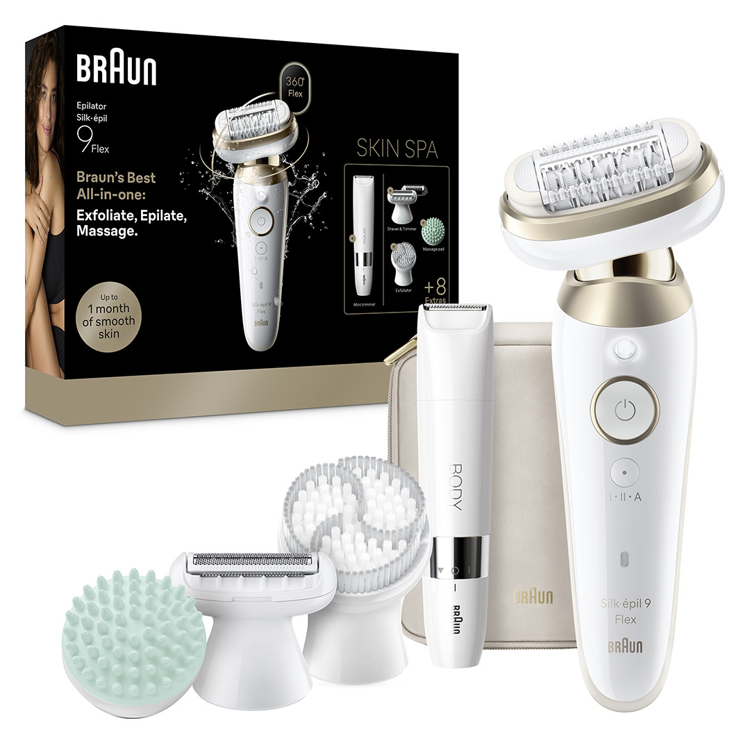 Braun Silk épil 9 Flex SkinSpa, Wet & Dry, baltas - Epiliatorius