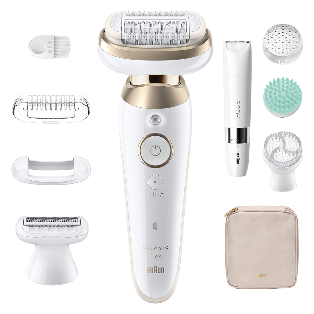 Braun Silk épil 9 Flex SkinSpa, Wet & Dry, baltas - Epiliatorius
