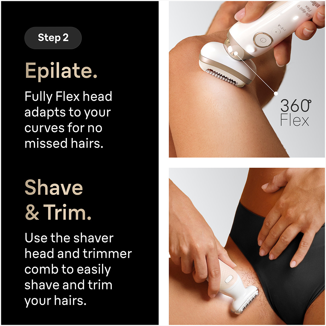 Braun Silk épil 9 Flex SkinSpa, Wet & Dry, baltas - Epiliatorius