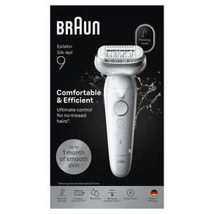 Braun Silk épil 9, Wet & Dry, baltas - Epiliatorius