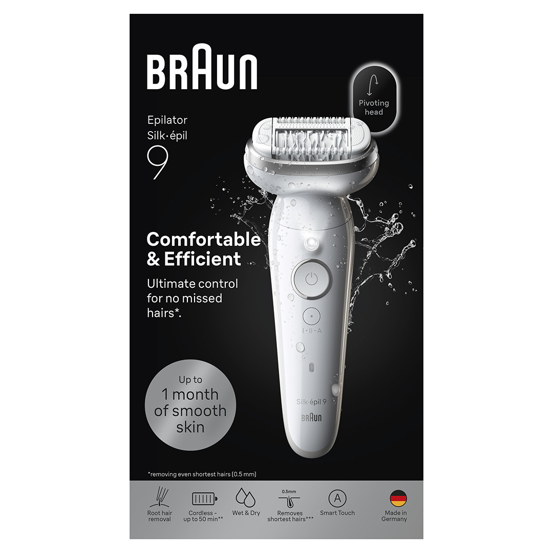 Braun Silk épil 9, Wet & Dry, baltas - Epiliatorius