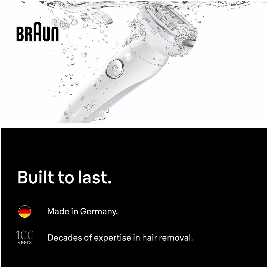 Braun Silk épil 9, Wet & Dry, baltas - Epiliatorius