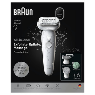 Braun Silk épil 9, Wet & Dry, baltas - Epiliatorius