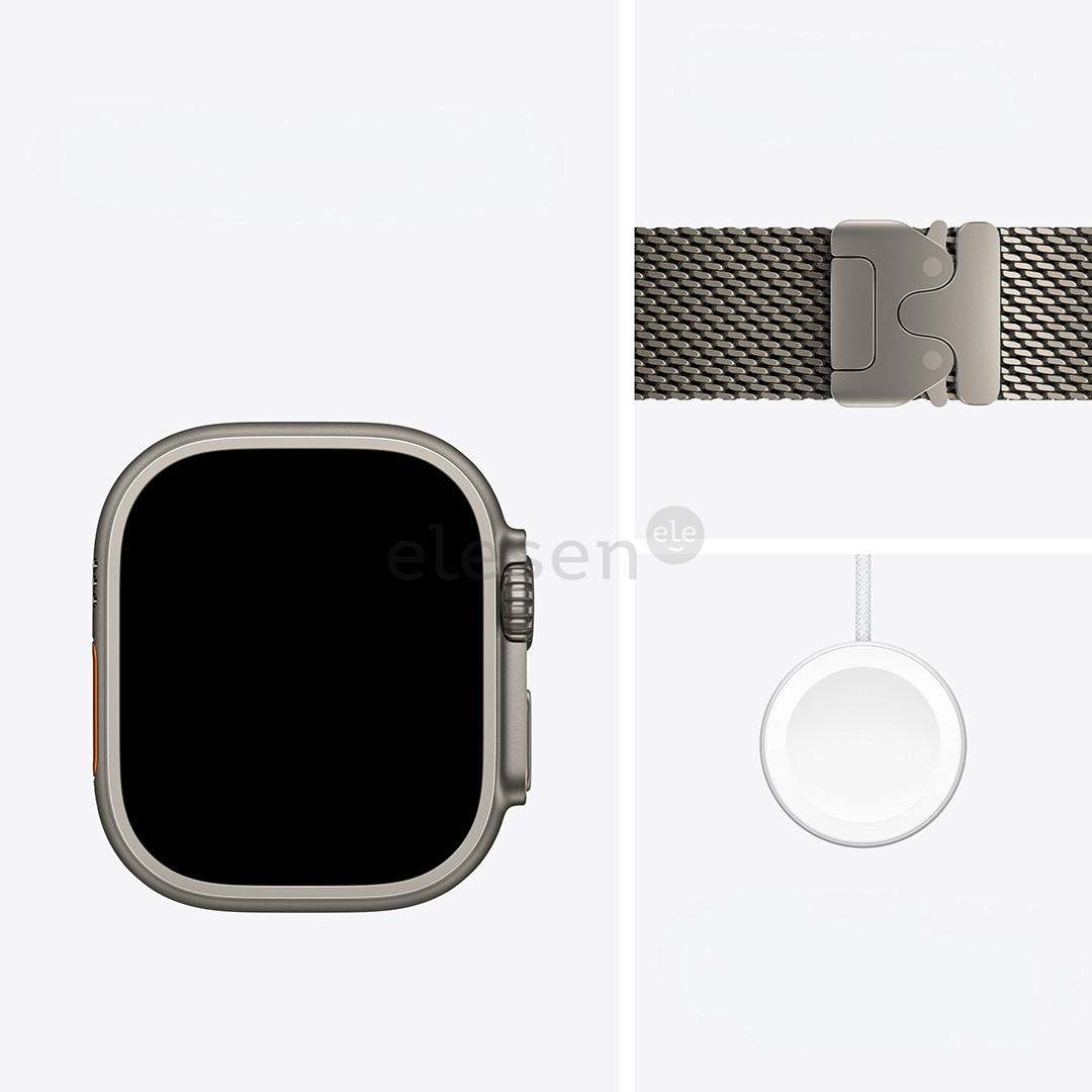Apple Watch Ultra 4, 49 mm, Titanium Milanese Loop, S, natūralaus titano - Išmanusis laikrodis
