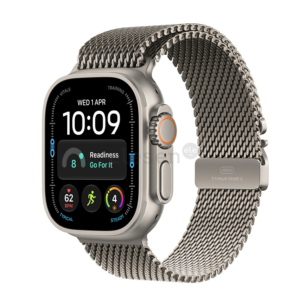 Apple Watch Ultra 4, 49 mm, Titanium Milanese Loop, M, natūralaus titano - Išmanusis laikrodis