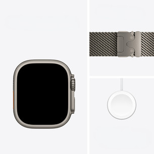 Apple Watch Ultra 4, 49 mm, Titanium Milanese Loop, L, natūralaus titano - Išmanusis laikrodis