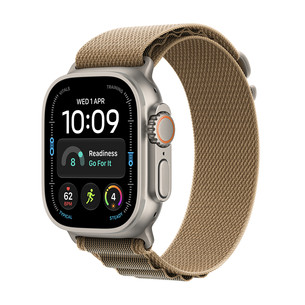 Apple Watch Ultra 4, 49 mm, Alpine Loop, M, natūralaus titano / šviesiai rudas - Išmanusis laikrodis MJAF4ET/A