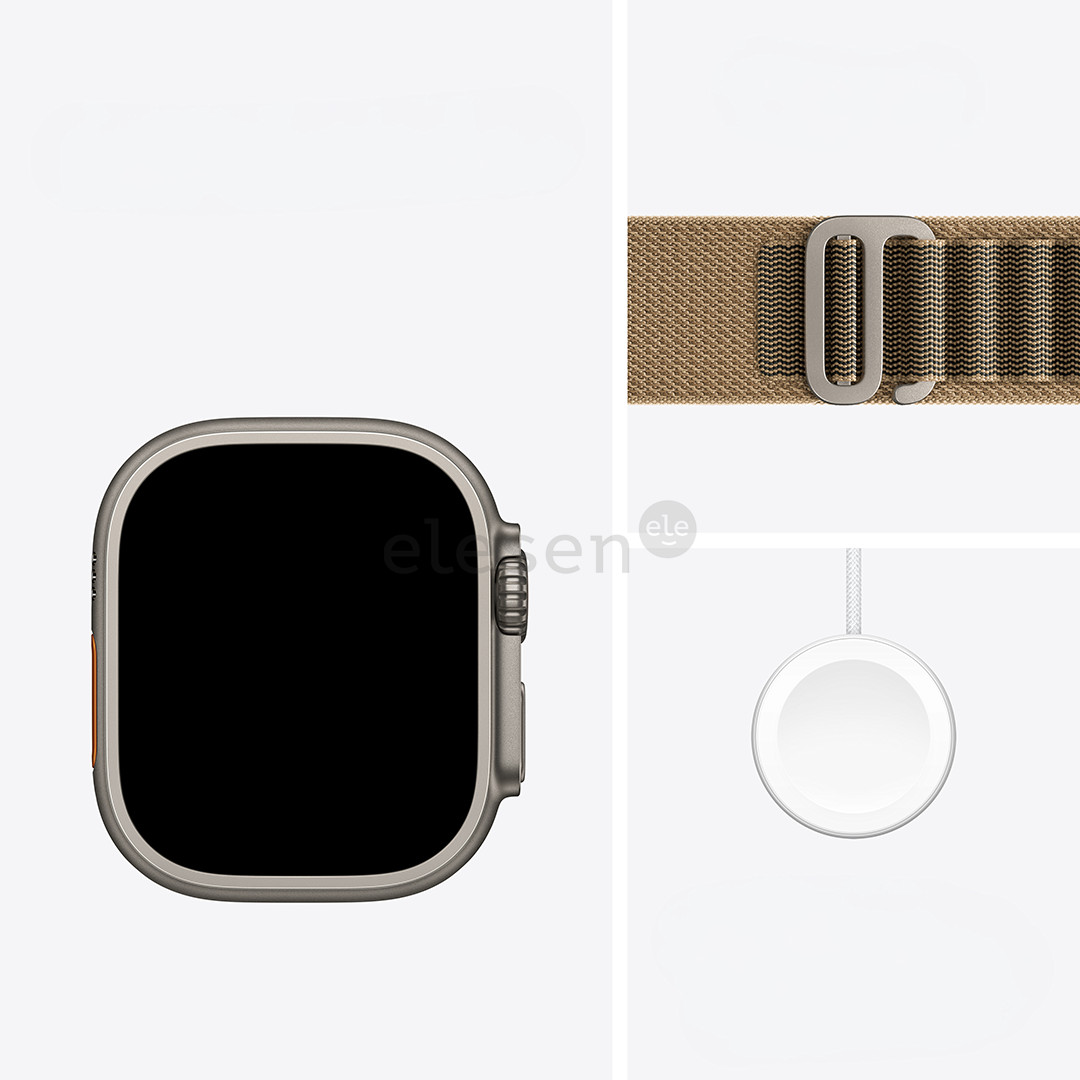 Apple Watch Ultra 4, 49 mm, Alpine Loop, L, natūralaus titano / šviesiai rudas - Išmanusis laikrodis