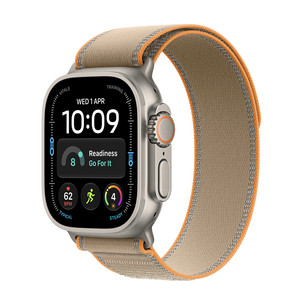 Apple Watch Ultra 4, 49 mm, Trail Loop, M/L, natūralaus titano / šviesiai rudas - Išmanusis laikrodis MJAQ4ET/A