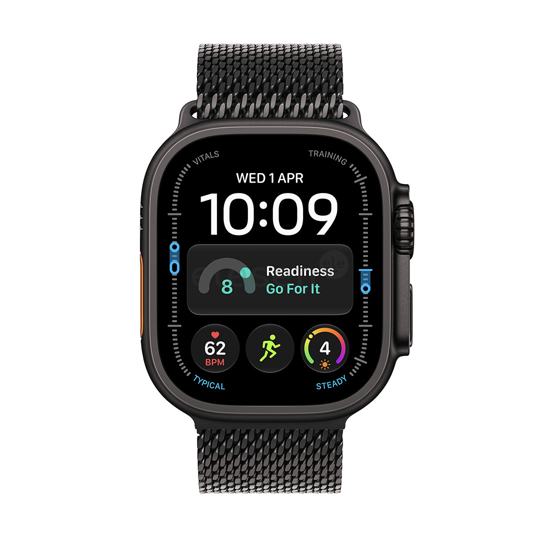 Apple Watch Ultra 4, 49 mm, Titanium Milanese Loop, S, juodo titano - Išmanusis laikrodis