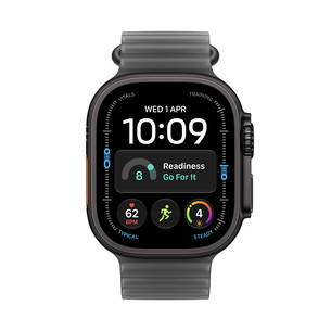 Apple Watch Ultra 4, 49 mm, Ocean Band, juodo titano / skaidriai juodas - Išmanusis laikrodis
