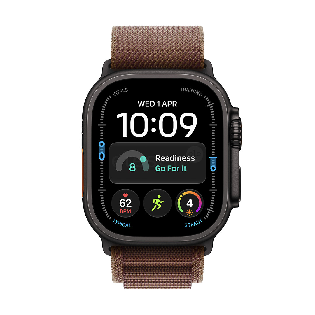 Apple Watch Ultra 4, 49 mm, Alpine Loop, M, juodo titano / rudas - Išmanusis laikrodis