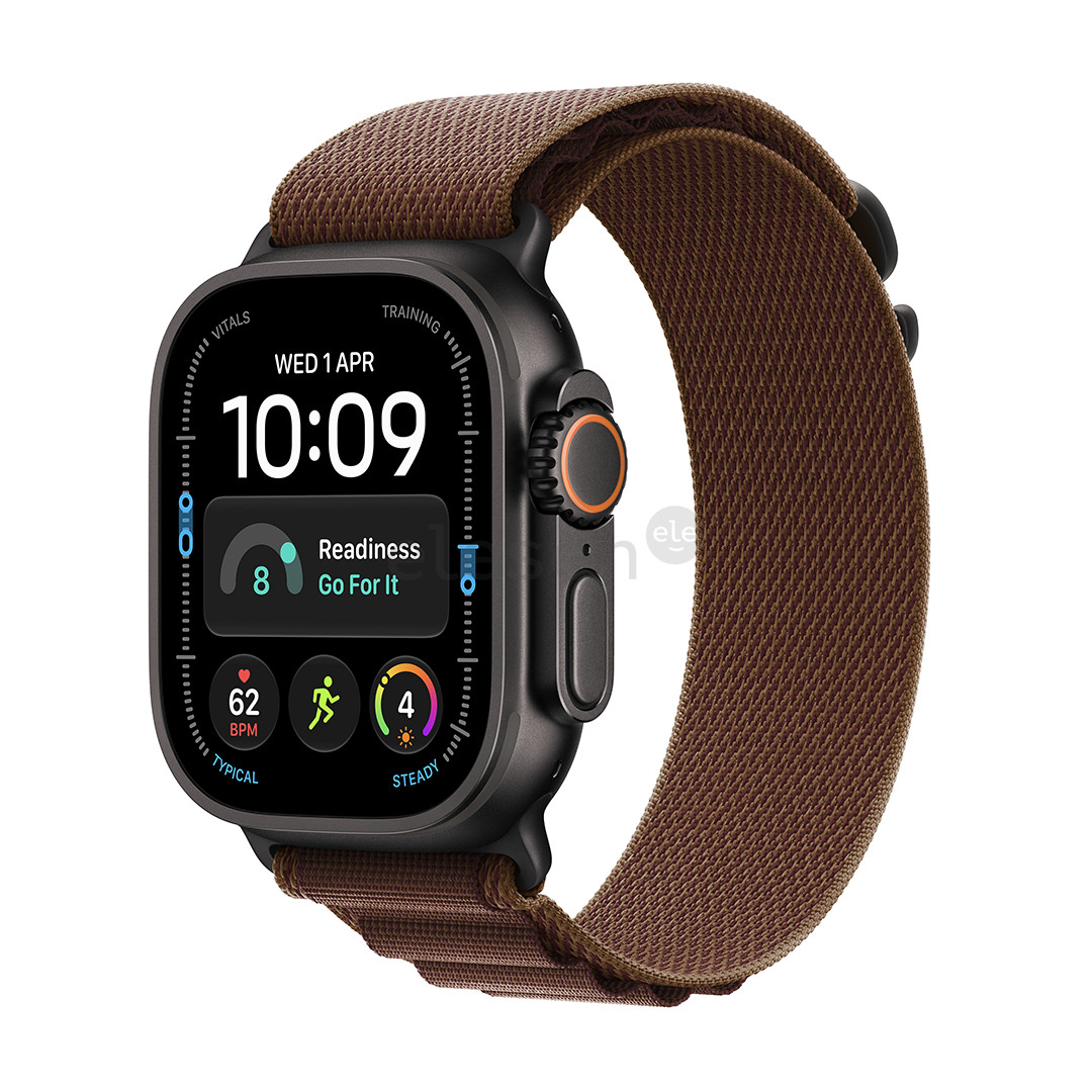 Apple Watch Ultra 4, 49 mm, Alpine Loop, S, juodo titano / rudas - Išmanusis laikrodis