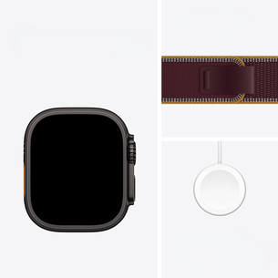 Apple Watch Ultra 4, 49 mm, Trail Loop, S/M, juodo titano / juodas - Išmanusis laikrodis