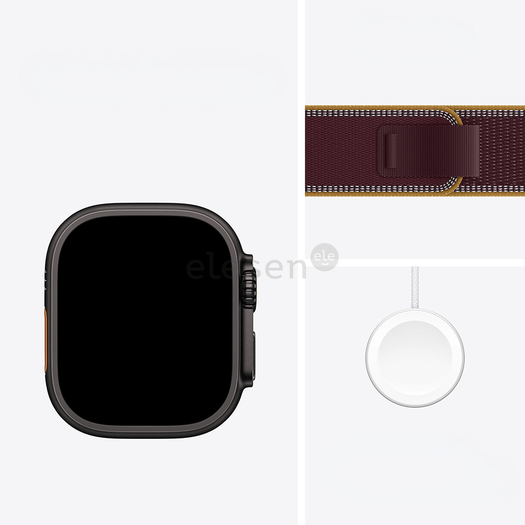 Apple Watch Ultra 4, 49 mm, Trail Loop, S/M, juodo titano / juodas - Išmanusis laikrodis