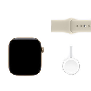 Apple Watch 12, 42 mm, GPS, aliumininis, Sport Band, S/M, aukso / smėlio spalvos - Išmanusis laikrodis
