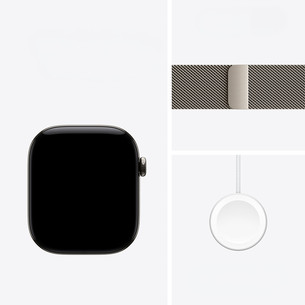 Apple Watch 12, 46 mm, GPS+5G, titano, Natural Milanese Loop, M/L, titano spalvos - Išmanusis laikrodis