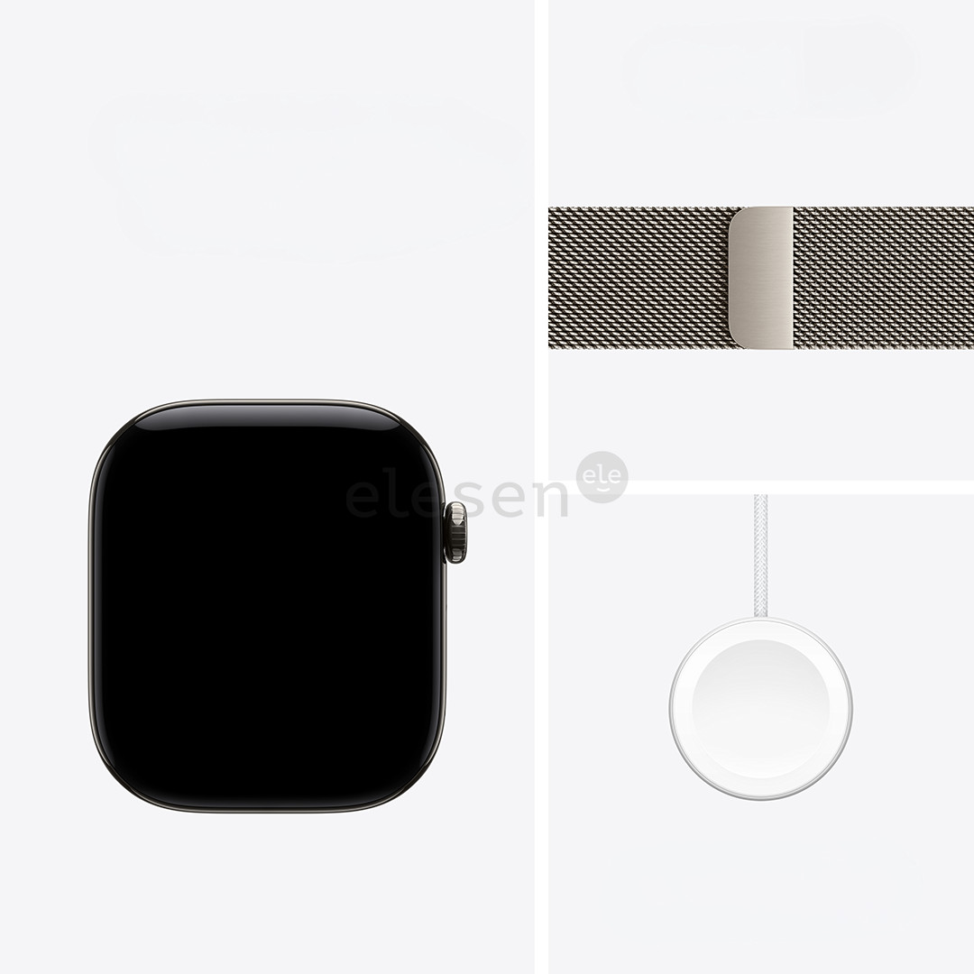 Apple Watch 12, 46 mm, GPS+5G, titano, Natural Milanese Loop, S/M, titano spalvos - Išmanusis laikrodis