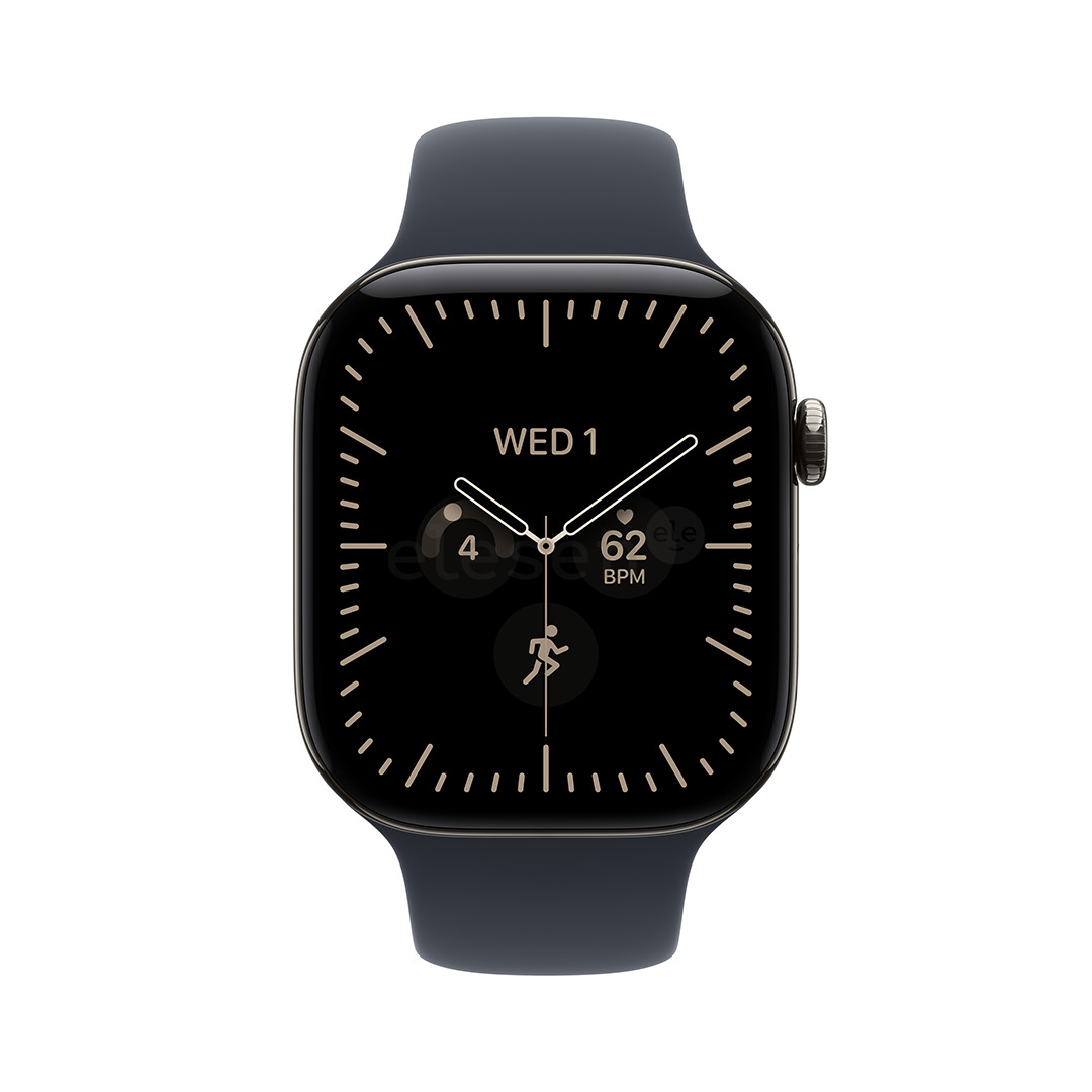 Apple Watch 12, 46 mm, GPS + Cellular, titano, Sport Band, M/L, titano spalvos / tamsiai mėlynas - Išmanusis laikrodis