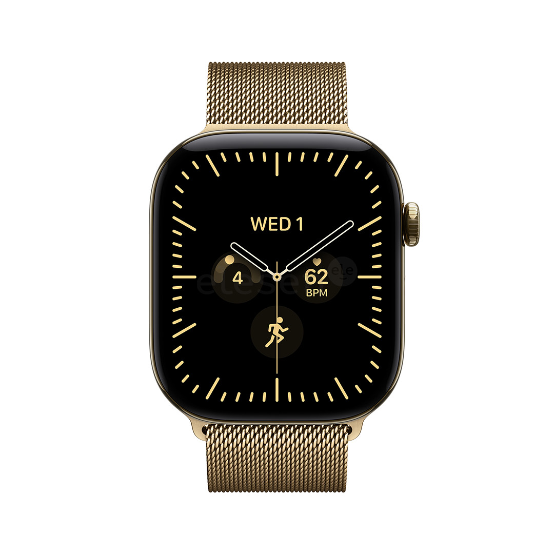 Apple Watch 12, 42 mm, GPS+5G, titano, Gold Milanese Loop, paauksuoto titano / aukso spalvos - Išmanusis laikrodis