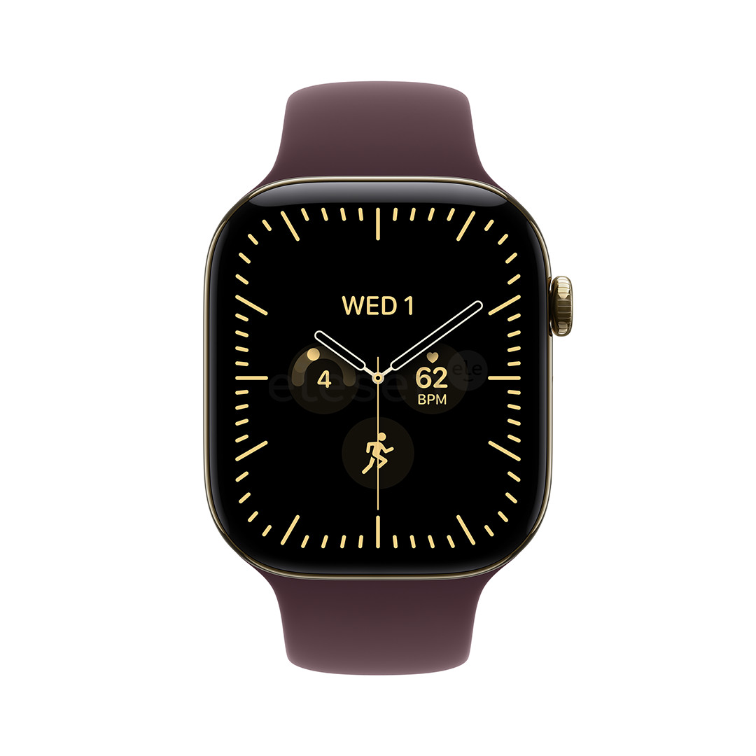 Apple Watch 12, 42 mm, GPS+5G, titano, Sport Band, S/M, paauksuoto titano spalvos / tamsiai raudonas - Išmanusis laikrodis