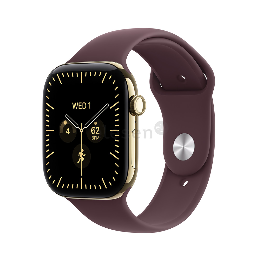 Apple Watch 12, 42 mm, GPS+5G, titano, Sport Band, S/M, paauksuoto titano spalvos / tamsiai raudonas - Išmanusis laikrodis